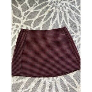 Red and Black Plaid Striped Urban Outfitters Mini Skirt